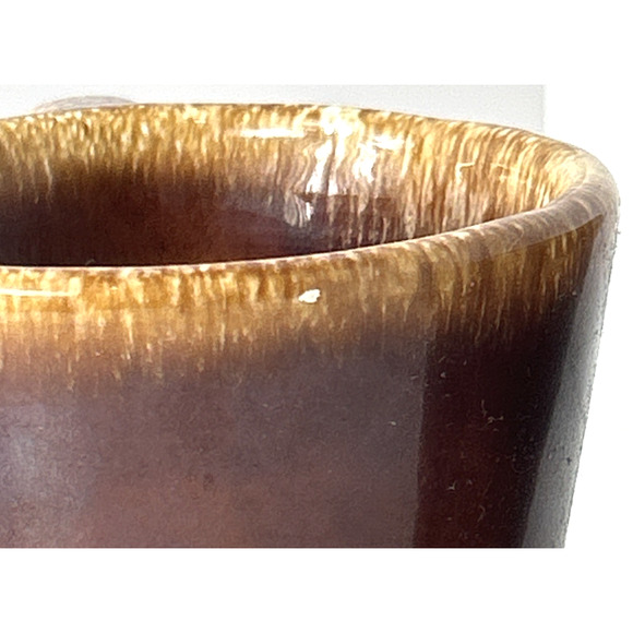 2 Vintage Hull Pottery Oven Proof Brown Drip Coffee Cocoa Tea Cups Mugs - Picture 5 of 10